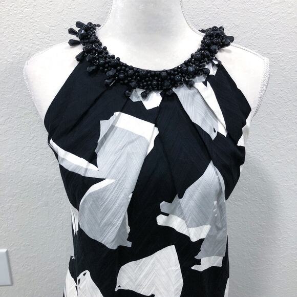 Chetta B Beaded Neck Mock Halter Sheath Dress - Picture 3 of 11